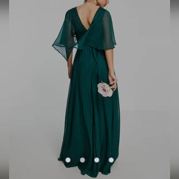 ASOS DESIGN Bridesmaid ruched bodice drape maxi dress NWT 12T - Picture 2 of 6